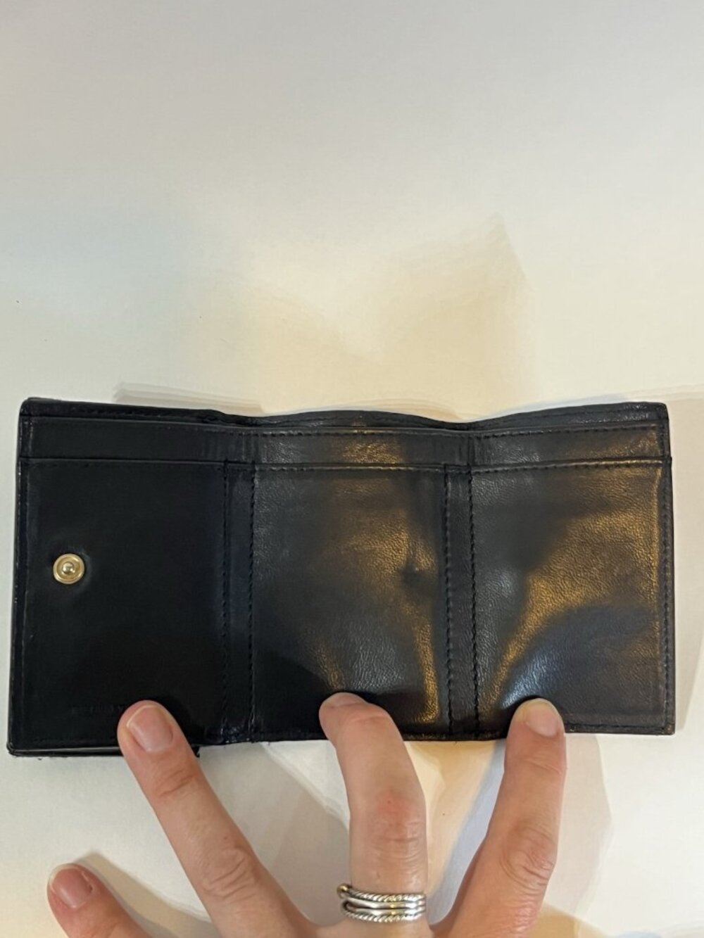 Vintage Bottega Veneta Black Intrecciato Snap Wallet Authentic 🇮🇹 - Picture 10 of 15